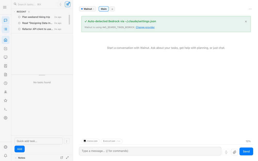 Create a task and a Claude Code session from natural language